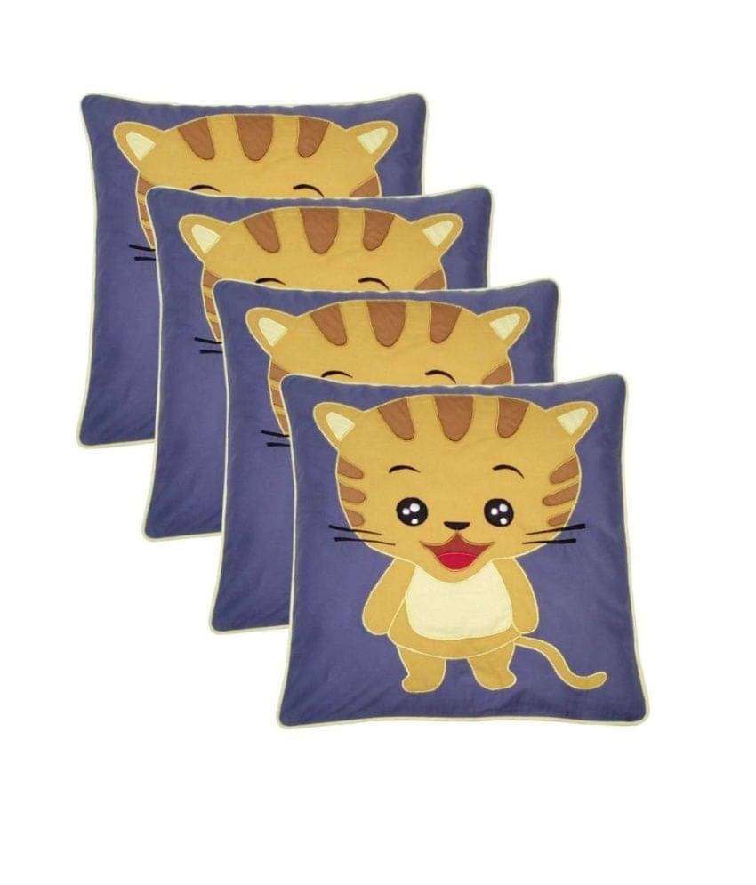 Hugs'n'Rugs Multi Embroidery Cotton Cushion Cover - Pack Of 4 Hugs'n'Rugs Multi Embroidery Cotton Cushion Cover - Pack Of 4