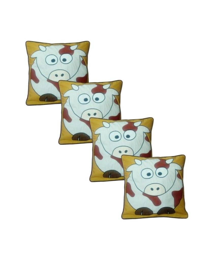 Hugs'n'Rugs Multi Embroidery Cotton Cushion Cover - Pack Of 4 Hugs'n'Rugs Multi Embroidery Cotton Cushion Cover - Pack Of 4
