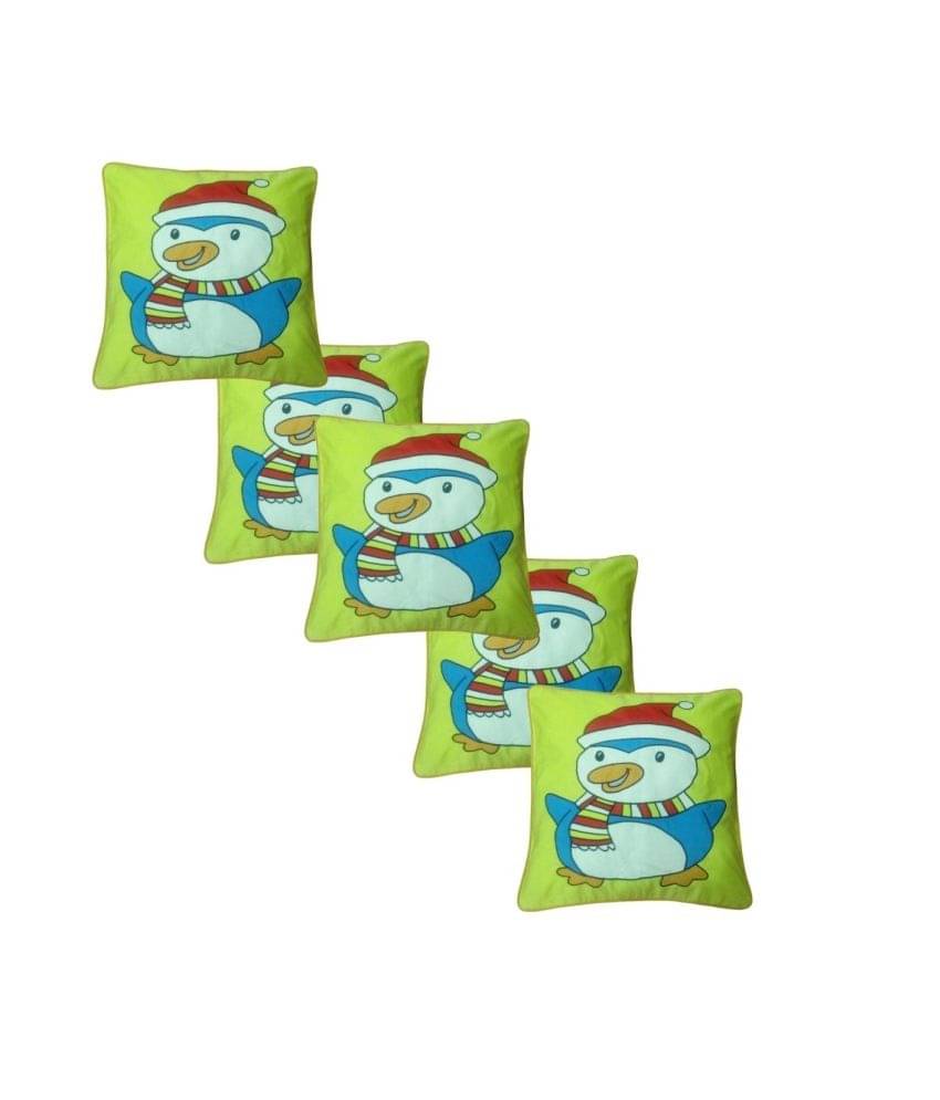     			HUGS N RUGS Set of 5 Cotton Graphic Square Cushion Cover (40X40)cm - Multi