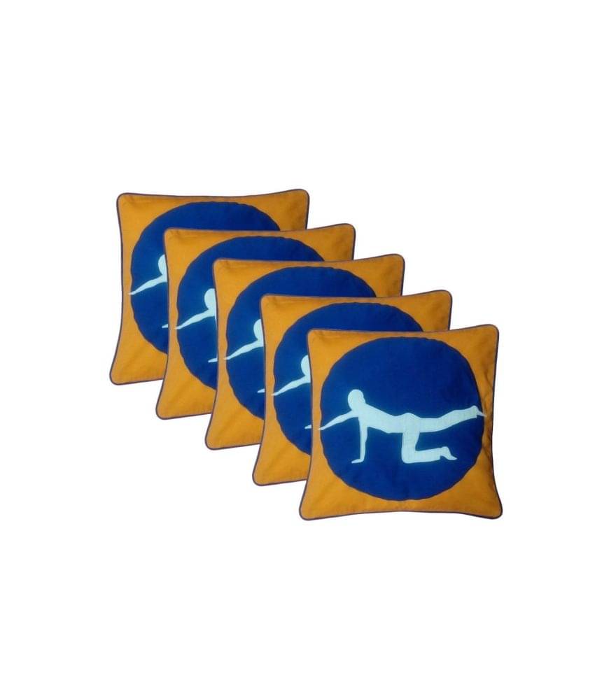     			HUGS N RUGS Set of 5 Cotton Graphic Square Cushion Cover (40X40)cm - Multi