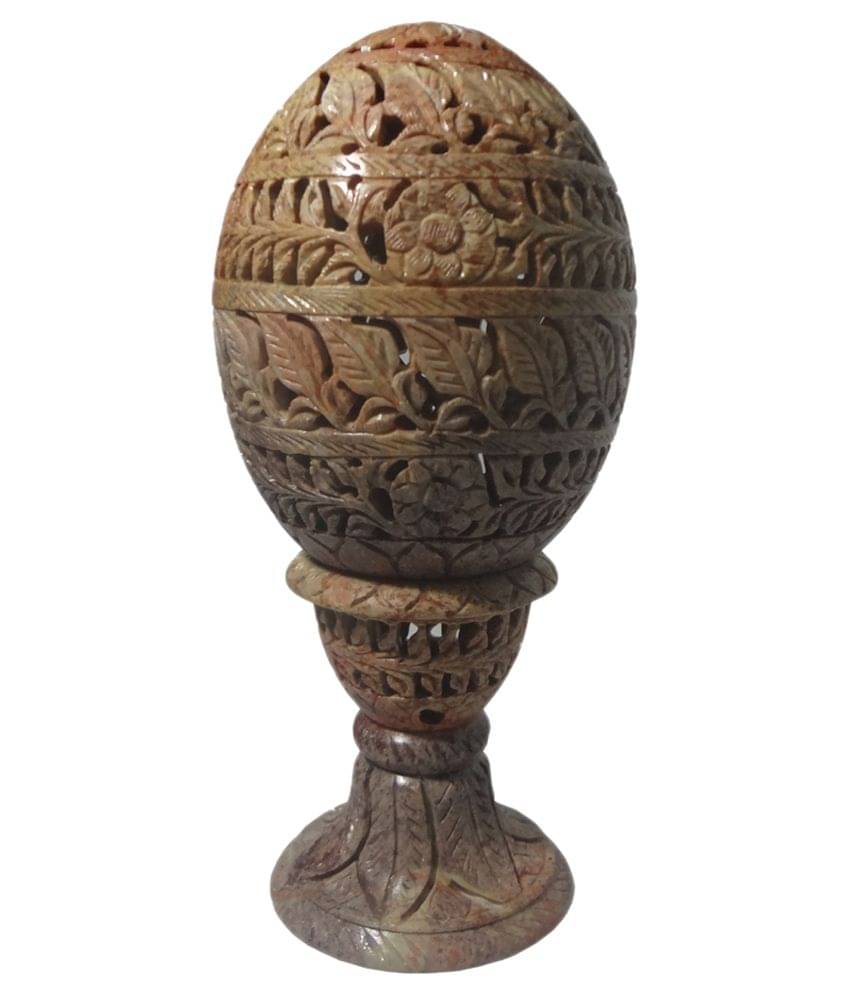 Avinash Handicrafts Stone Egg Shape Candle Holder - Brown     			Avinash Handicrafts Stone Egg Shape Candle Holder - Brown