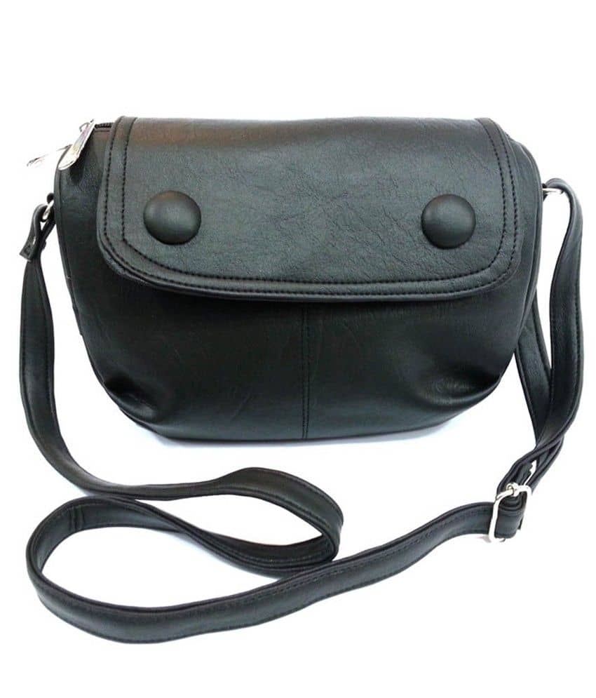 Leather Land Sling Bag Faux Leather Set of 1 ( Black ) - Handbags | Buy online on ZillyBuy