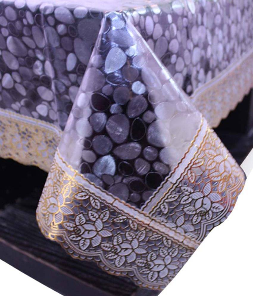 E-Retailer's Stylish Coin Transparent With Golden Small Lace Center Table Cover E-Retailer's Stylish Coin Transparent With Golden Small Lace Center Table Cover