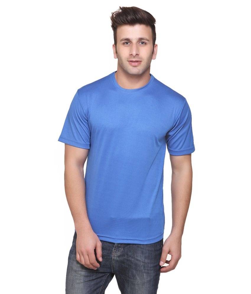     			Funky Guys Polyester Slim Fit Solid Half Sleeves Men's Round T-Shirt - Sky Blue ( Pack of 1 )