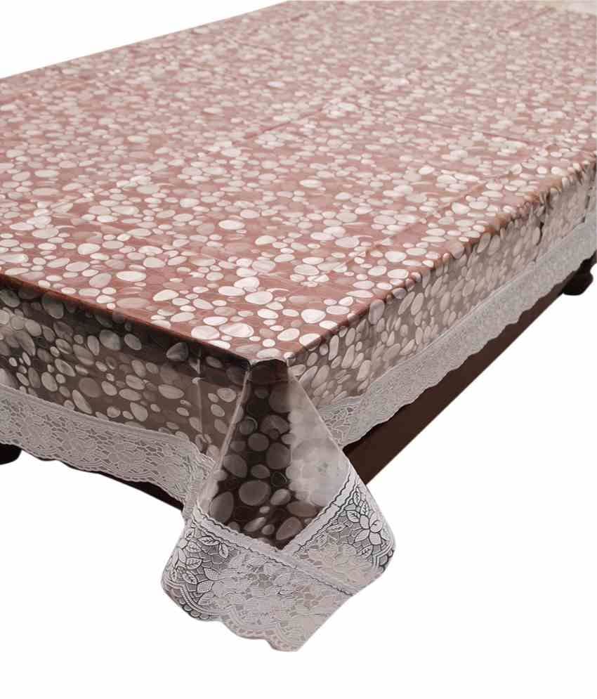 E-Retailer'S Stylish Coin Transparent With Silver Small Lace Center Table Cover E-Retailer'S Stylish Coin Transparent With Silver Small Lace Center Table Cover