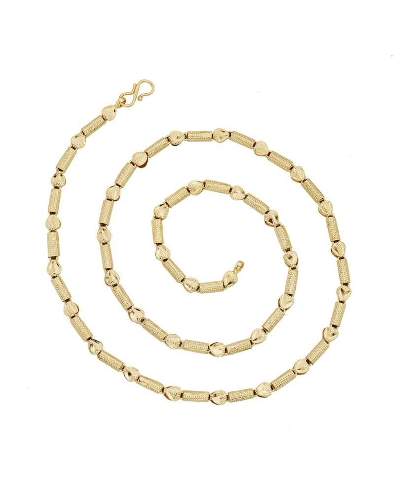 The Jewelbox 3D Pipe Traditional 22K Gold Plated 24.7 IN Chain for Women The Jewelbox 3D Pipe Traditional 22K Gold Plated 24.7 IN Chain for Women