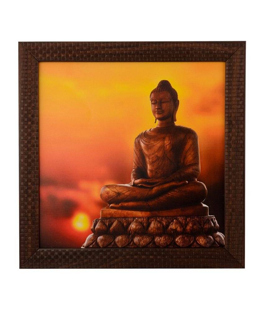 eCraftIndia Yellow & Brown Meditating Buddha Satin Matt Textured Framed Wall Art eCraftIndia Yellow & Brown Meditating Buddha Satin Matt Textured Framed Wall Art
