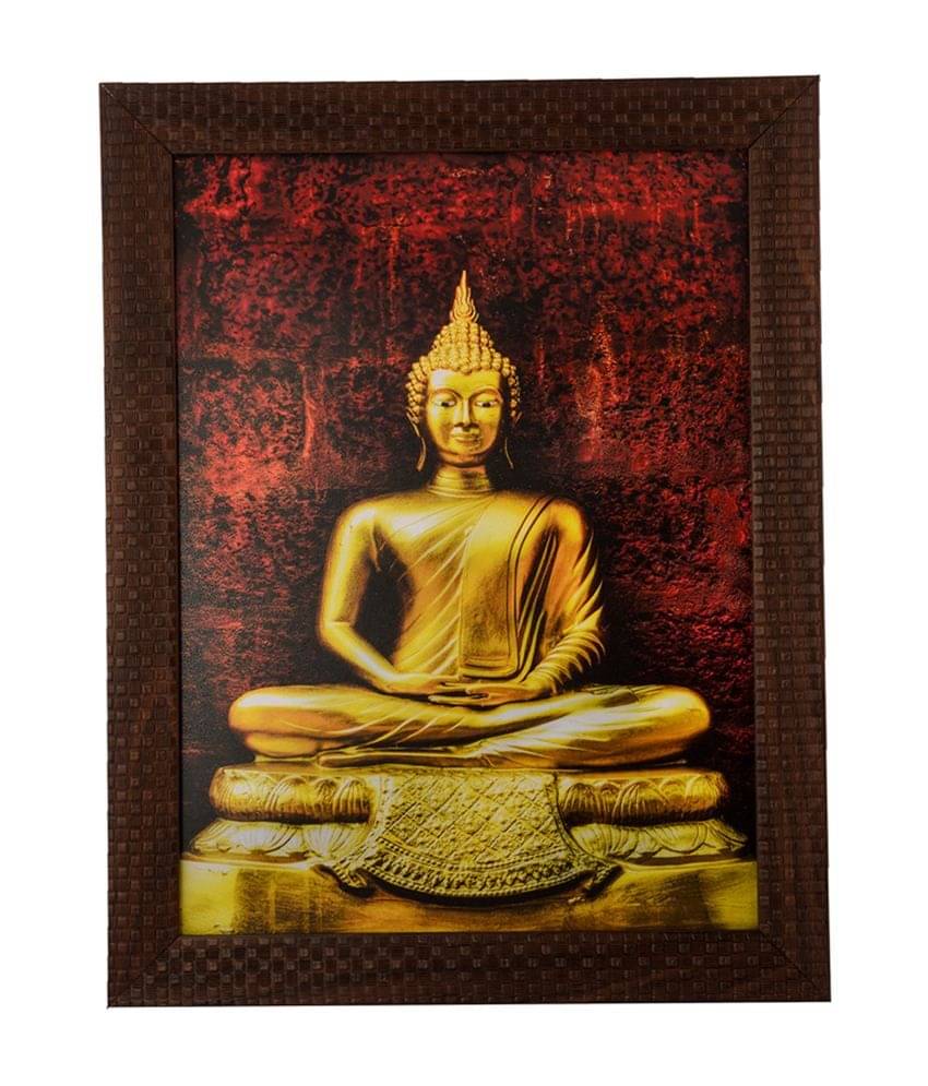 eCraftIndia Multicoloured Spiritual Buddha Satin Framed Wall Art     			eCraftIndia Multicoloured Spiritual Buddha Satin Framed Wall Art