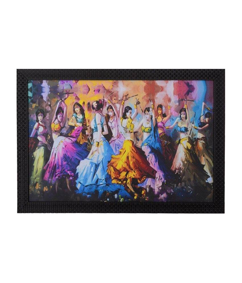 eCraftIndia Multicoloured Group Dandiya UV Wall Art eCraftIndia Multicoloured Group Dandiya UV Wall Art