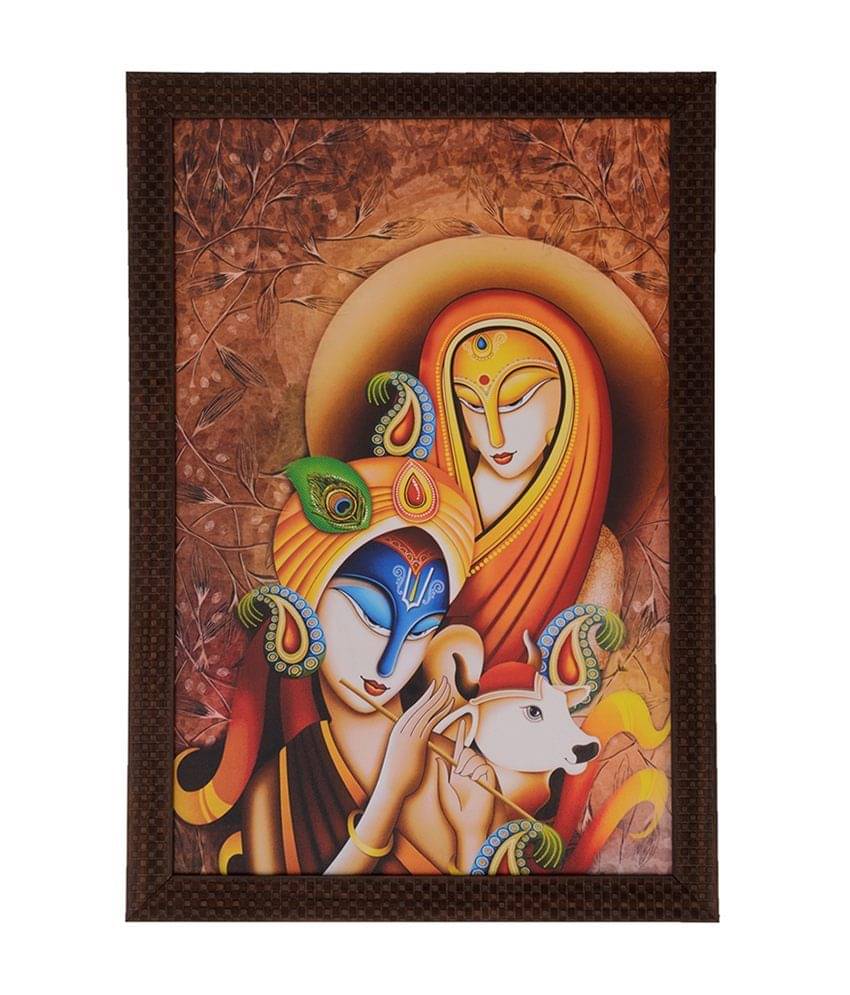 eCraftIndia Multicoloured Radha Krishna Framed UV Wall Art eCraftIndia Multicoloured Radha Krishna Framed UV Wall Art