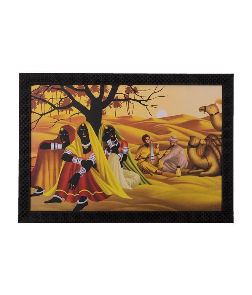 eCraftIndia Multicoloured Village Scene Satin Matt Texture Framed Wall Art eCraftIndia Multicoloured Village Scene Satin Matt Texture Framed Wall Art
