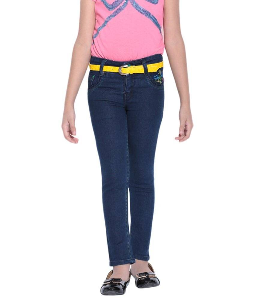 Auraori Navy Blue Embroidered Denim Jeans Auraori Navy Blue Embroidered Denim Jeans