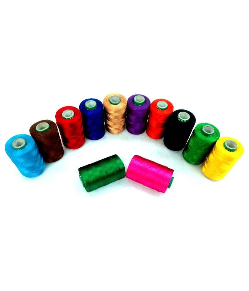     			Silk (Resham) Twisted Hand & Machine Embroidery Shiny Thread for Jewelry Designing, Embroidery, Art & Craft, Tassel Making, Fast Color, Pack of 12