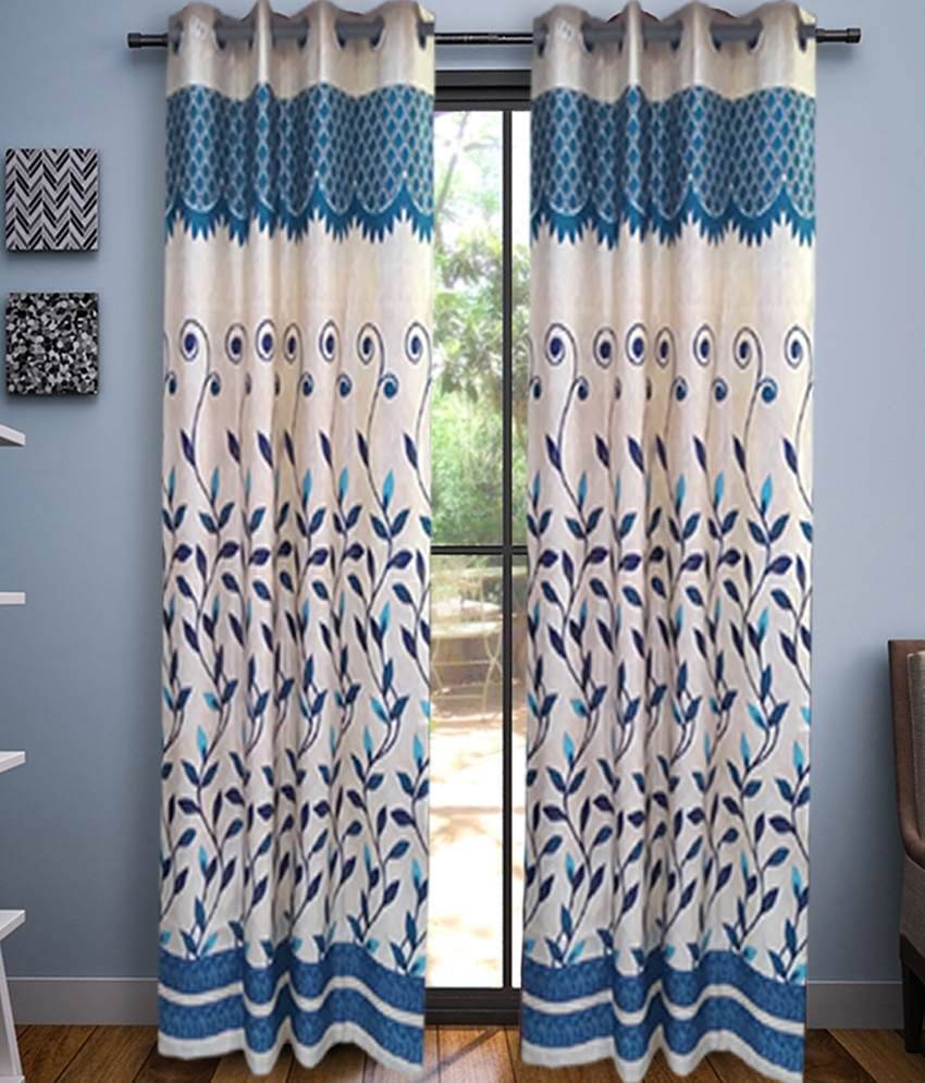Tanishka Fabs Solid Semi-Transparent Eyelet Curtain 7 ft ( Pack of 2 ) - Multi Color Tanishka Fabs Solid Semi-Transparent Eyelet Curtain 7 ft ( Pack of 2 ) - Multi Color