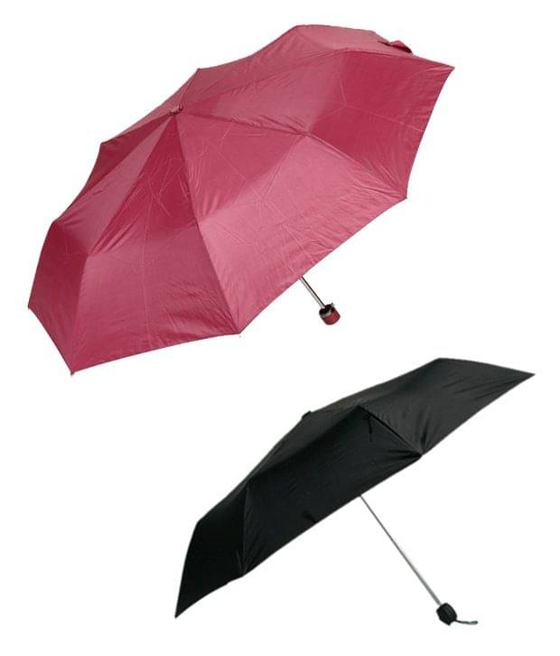     			Bizarro.in Stylish Black & Maroon Umbrellas Combo