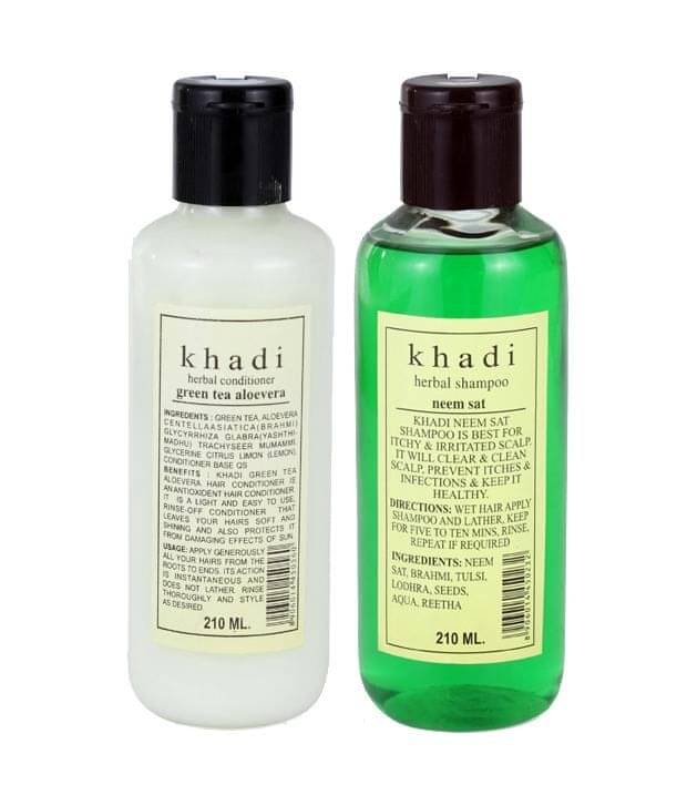     			Khadi Herbal green tea aloevera Conditioner & Khadi herbal Neem sat shampoo  210Ml each