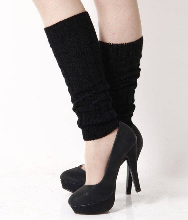     			Bizarro.in Black Woven Leg Warmer