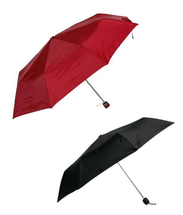 Bizarro.in Black & Maroon 3 Fold Umbrellas Combo     			Bizarro.in Black & Maroon 3 Fold Umbrellas Combo