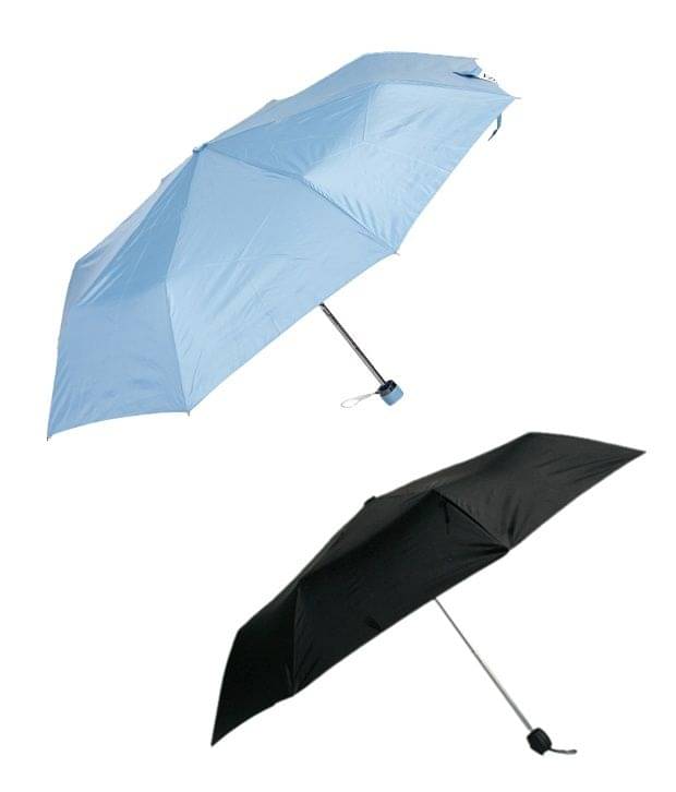 Bizarro.in Black & Sky Blue 3 Fold Umbrellas Combo     			Bizarro.in Black & Sky Blue 3 Fold Umbrellas Combo