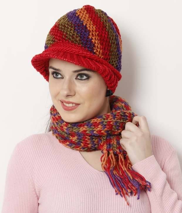     			Bizarro.in Red & Purple Muffler Cap