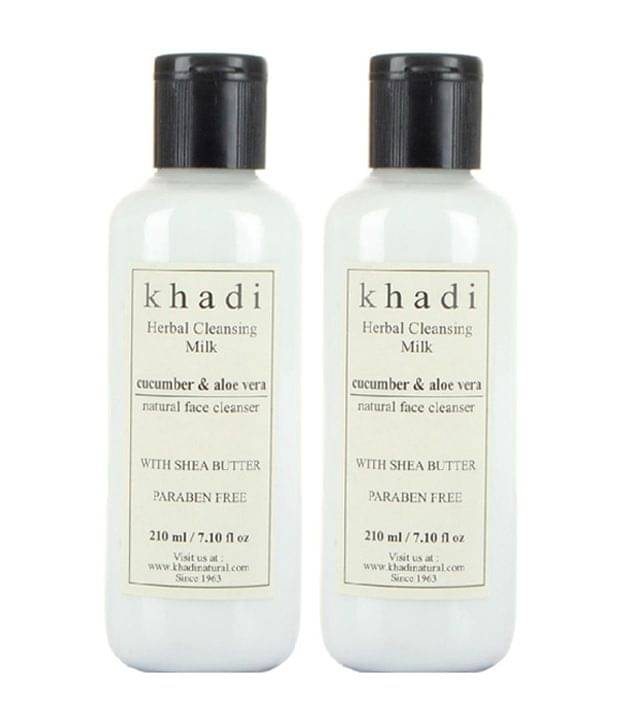     			Khadi Herbal Cleansing Milk -  Cucumber & Aloe Vera (Twin Pack)  210Ml