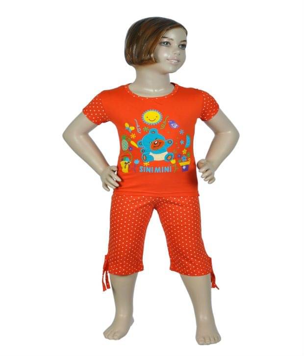     			Sini Mini Girls 100% Cotton With ( Orange )