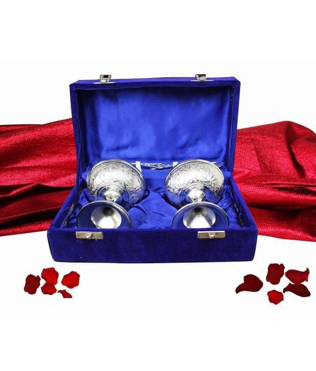     			Dekor World Silver Plated Ice Cream Set of 2 PCS