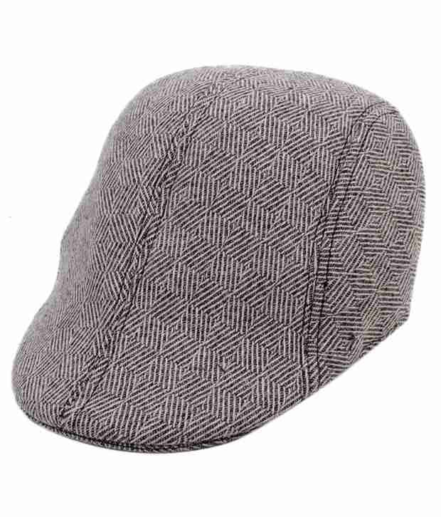    			Bizarro.in Grey Zigzag Design Flat Cap