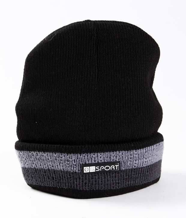     			Bizarro.in Grey & Black Woollen Cap
