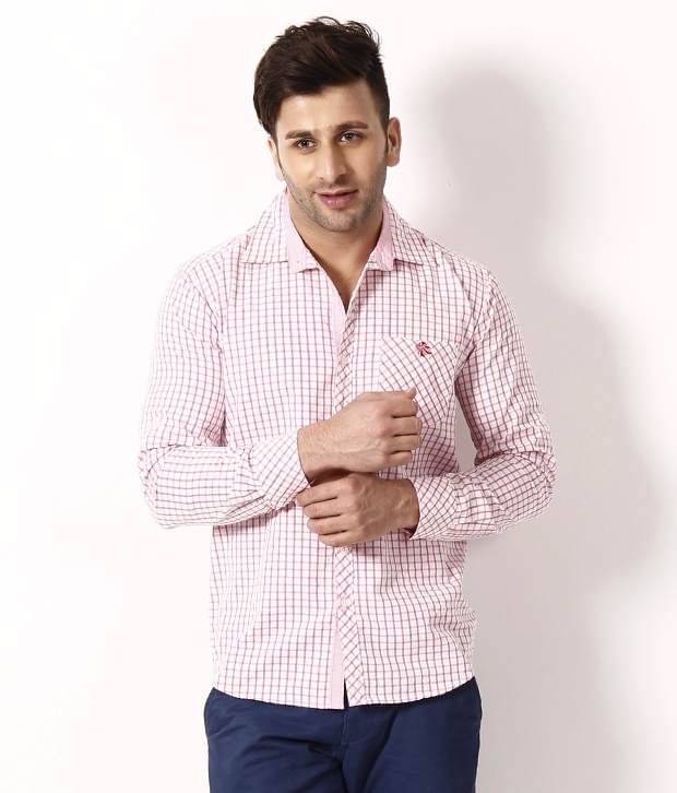     			British Terminal Cool Pink Checkered Shirt