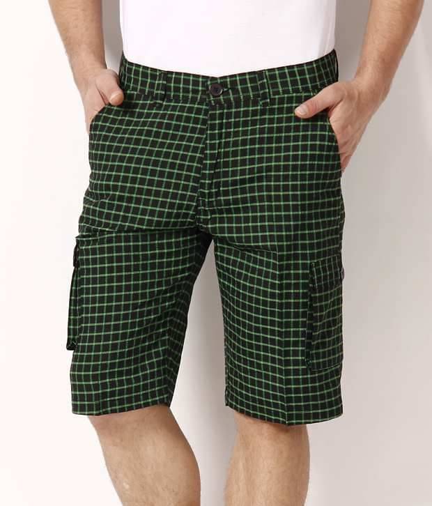     			British Terminal Green Checkered Shorts