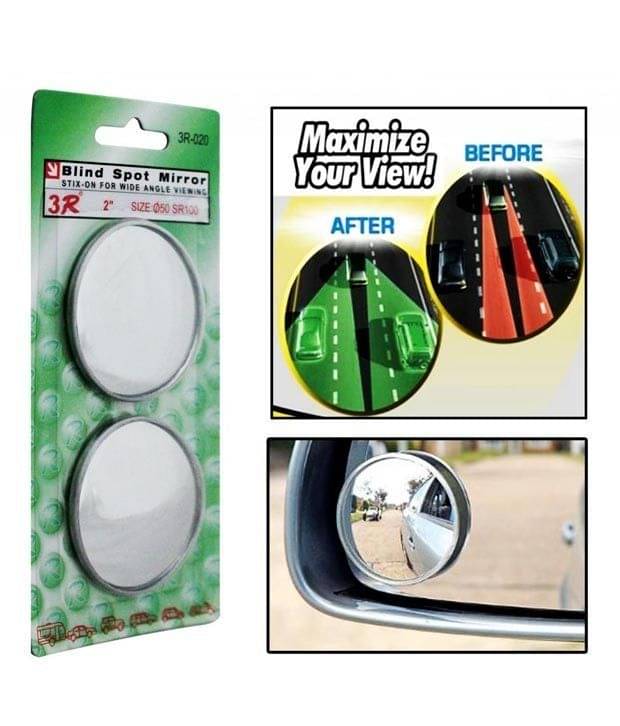     			3R - Chrome Convex Blind Spot Mirror-Set Of 2