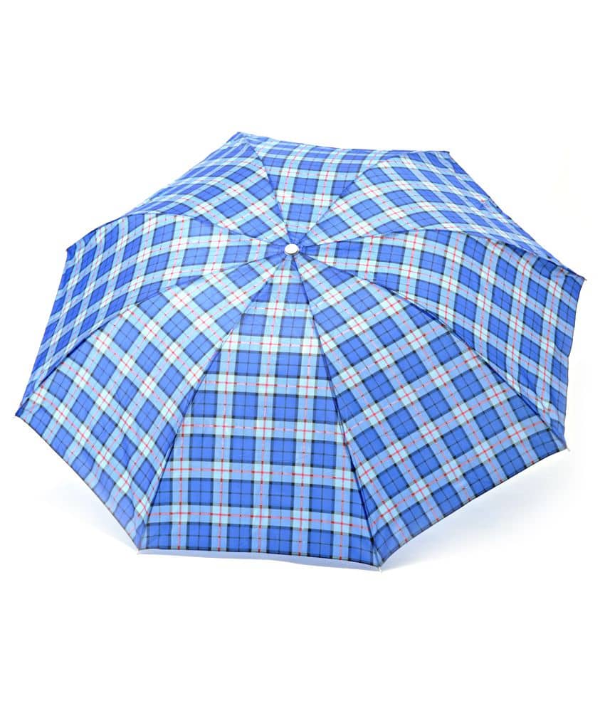 Bizarro.in Attractive 3 Folds Polyester Checks Umbrella For Men - Jewellery Sets | Buy online on ZillyBuy