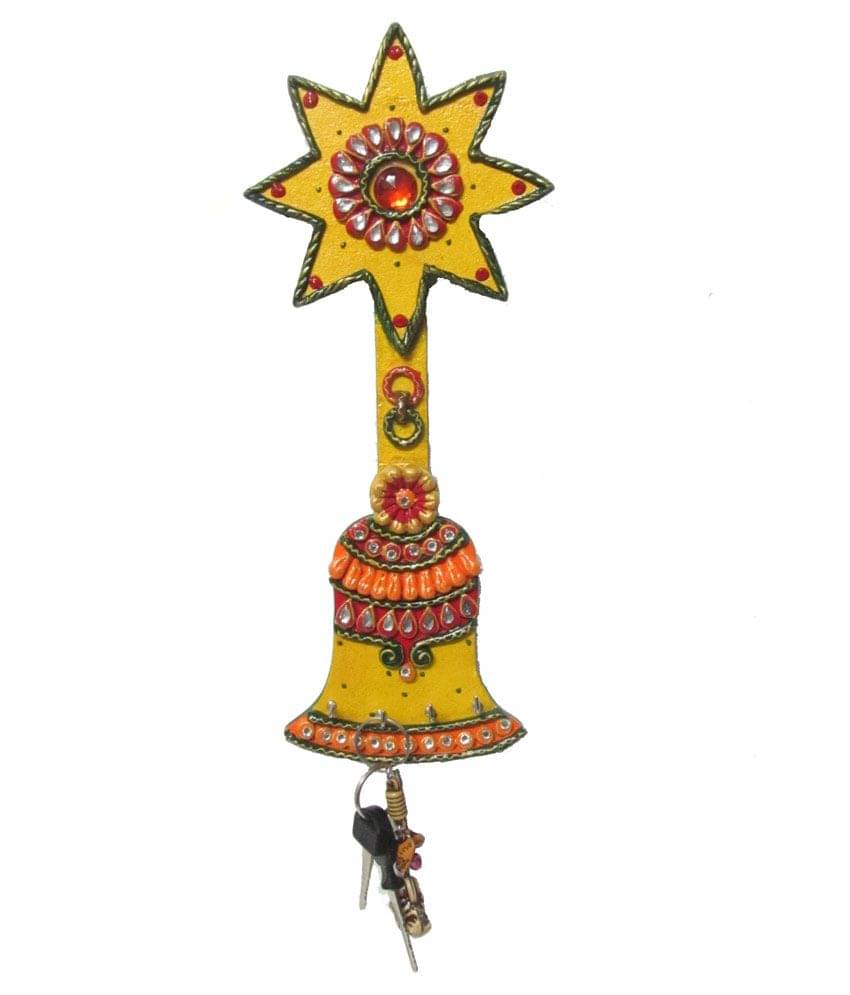     			eCraftIndia Papier-Mache Bell Key Holder