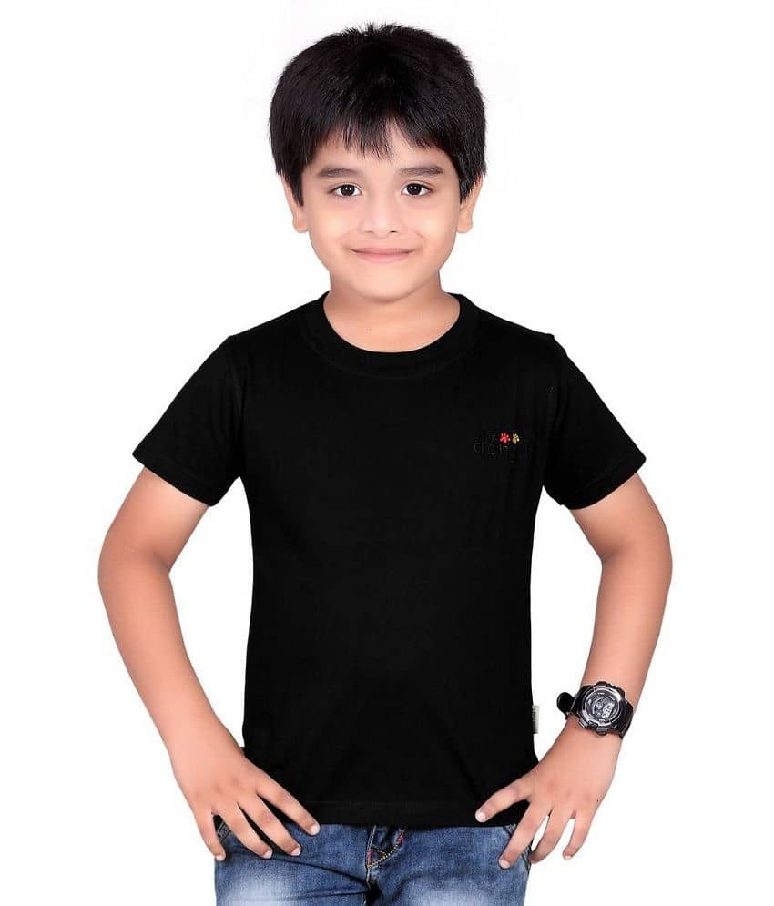 Dongli Pack of 1 Boys 100% Cotton Half Sleeves Shirt ( Black )