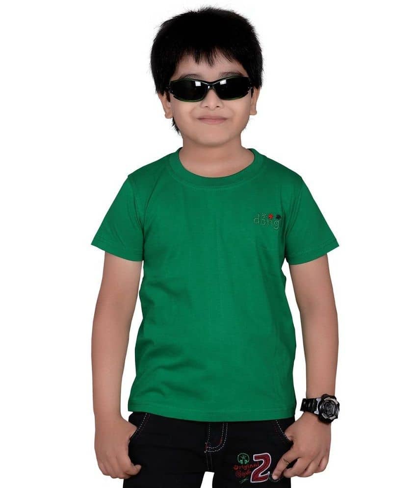 Dongli Pack of 1 Boys 100% Cotton Half Sleeves Shirt ( Green )