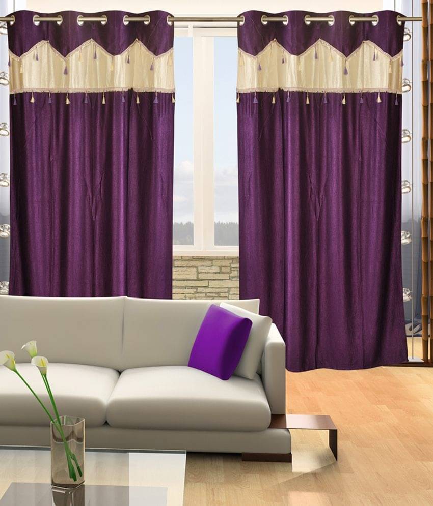 Home Candy Set of 2 Door Eyelet Curtains Contemporary Purple Home Candy Set of 2 Door Eyelet Curtains Contemporary Purple