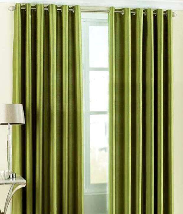     			Home Candy Set of 2 Door Eyelet Curtains Green