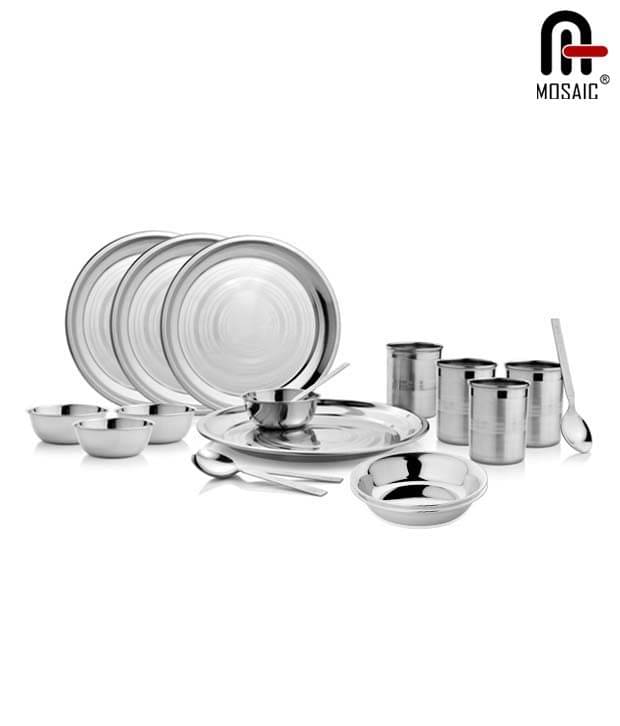     			Mosaic Stainless Steel Dinner Set - 20 Pcs