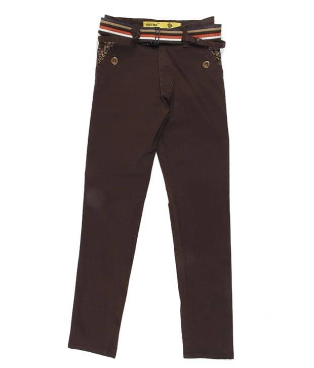     			British Terminal Pack of 1 Boys Cotton Pants ( Brown )