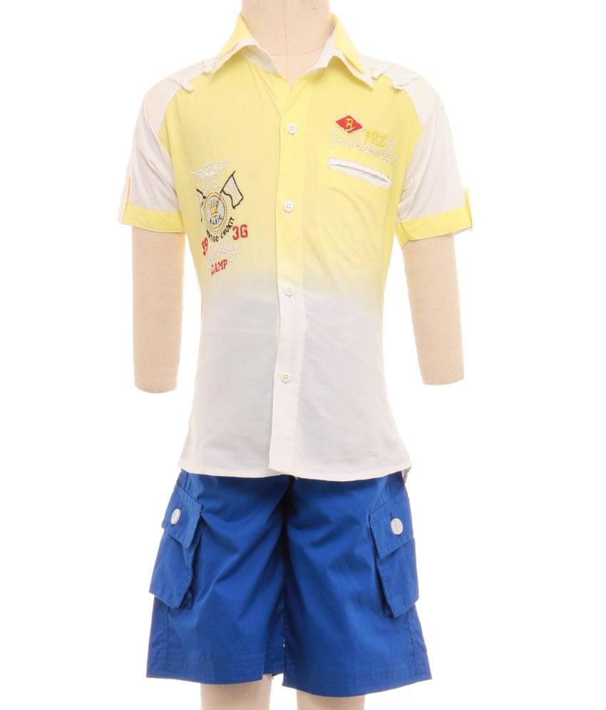     			British Terminal Pack of 1 Boys 100% Cotton Half Sleeves Shirt ( Yellow )