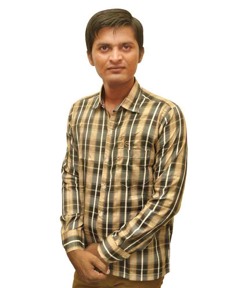     			British Terminal Khakhi Brown & Black Checkered Shirt