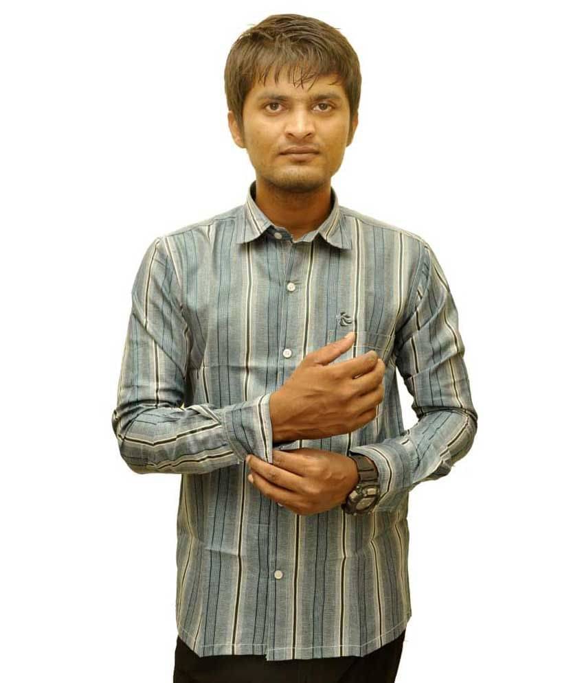     			British Terminal Smart Olive Blue Shirt