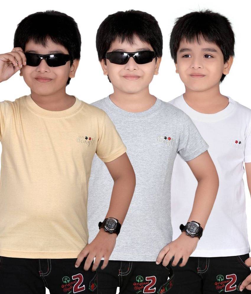    			Dongli Pack of 1 Boys Cotton T-Shirt ( Beige )
