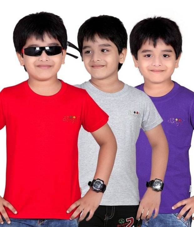 Dongli Pack of 2 Boys Cotton T-Shirt ( Pink ) Dongli Pack of 2 Boys Cotton T-Shirt ( Pink )