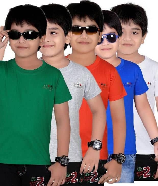 Dongli Pack of 3 Boys Cotton T-Shirt ( Pink )