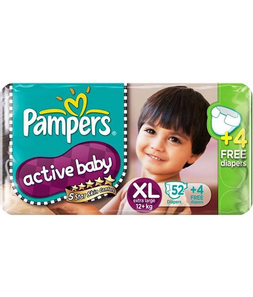 Pampers Active Baby Diapers Xtra Large Size 56 pc Pack