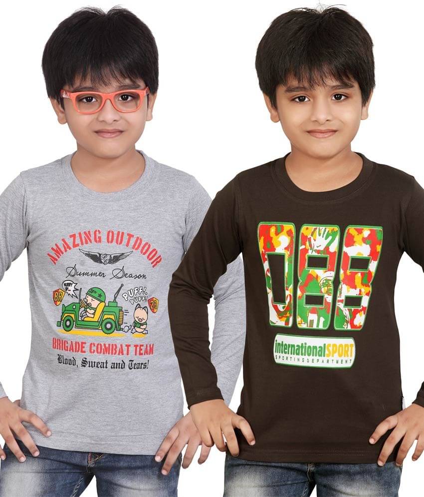     			Dongli Pack of 1 Boys Cotton T-Shirt ( Multi Color )