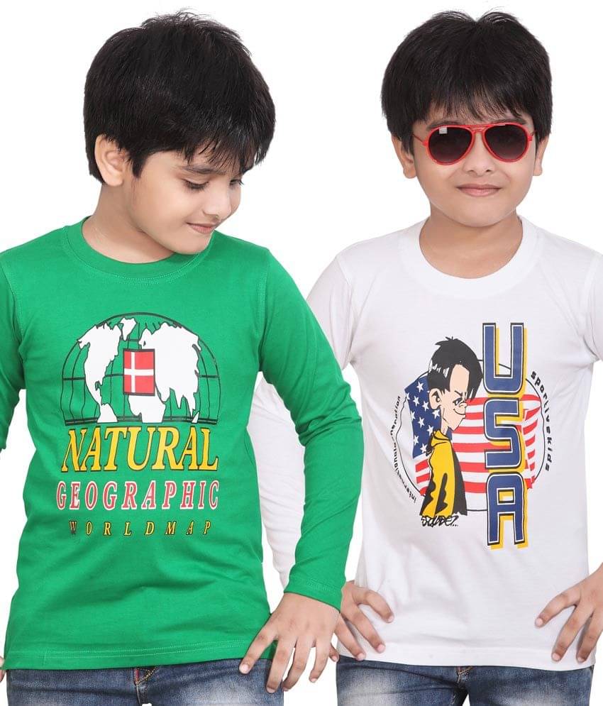     			Dongli Pack of 1 Boys Cotton T-Shirt ( Multi Color )