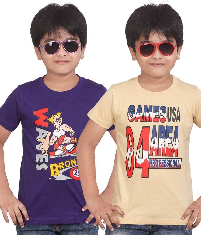     			Dongli Pack of 1 Boys Cotton T-Shirt ( Purple )